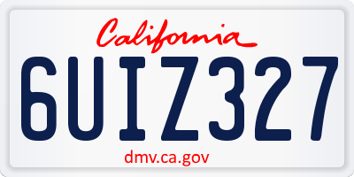 CA license plate 6UIZ327