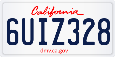 CA license plate 6UIZ328