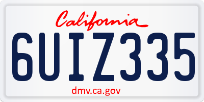 CA license plate 6UIZ335