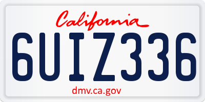 CA license plate 6UIZ336