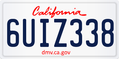 CA license plate 6UIZ338