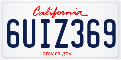 CA license plate 6UIZ369