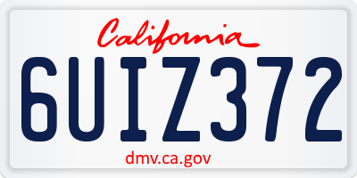 CA license plate 6UIZ372