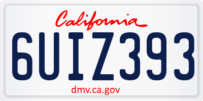 CA license plate 6UIZ393