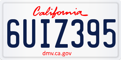 CA license plate 6UIZ395