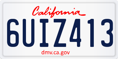 CA license plate 6UIZ413