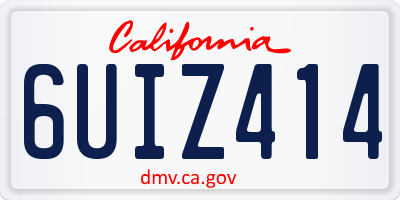 CA license plate 6UIZ414