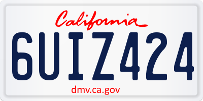 CA license plate 6UIZ424