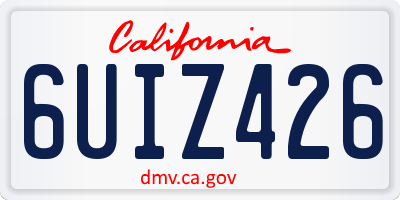 CA license plate 6UIZ426