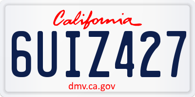 CA license plate 6UIZ427