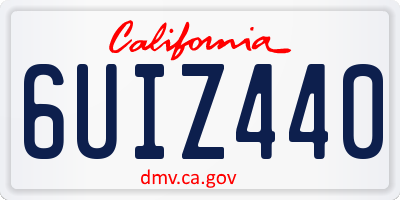 CA license plate 6UIZ440