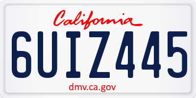 CA license plate 6UIZ445