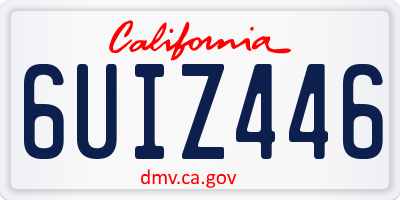 CA license plate 6UIZ446