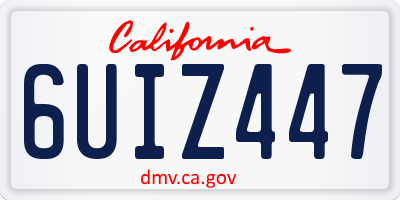 CA license plate 6UIZ447