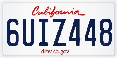 CA license plate 6UIZ448