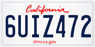 CA license plate 6UIZ472