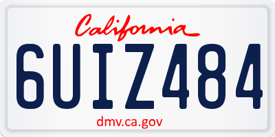 CA license plate 6UIZ484