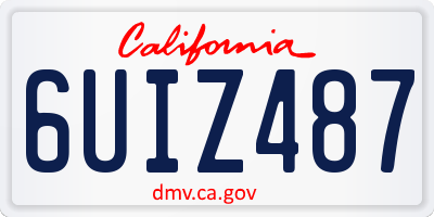 CA license plate 6UIZ487