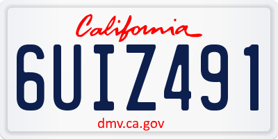 CA license plate 6UIZ491