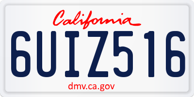 CA license plate 6UIZ516
