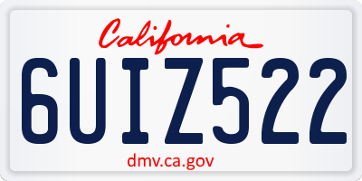 CA license plate 6UIZ522