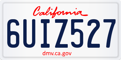 CA license plate 6UIZ527