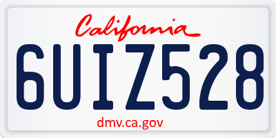 CA license plate 6UIZ528