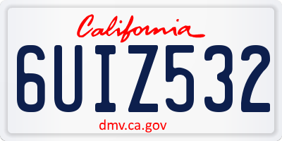 CA license plate 6UIZ532