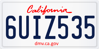 CA license plate 6UIZ535
