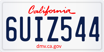 CA license plate 6UIZ544