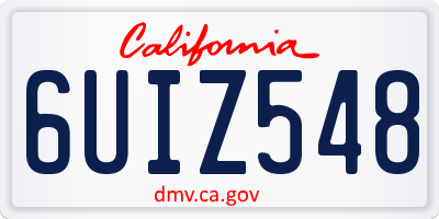 CA license plate 6UIZ548