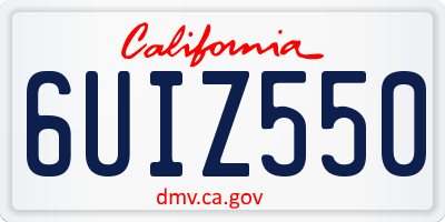 CA license plate 6UIZ550
