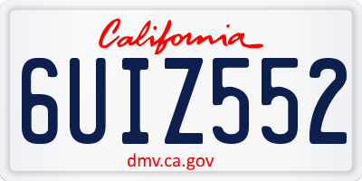 CA license plate 6UIZ552