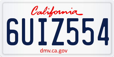 CA license plate 6UIZ554