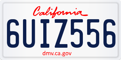 CA license plate 6UIZ556
