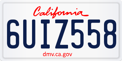 CA license plate 6UIZ558