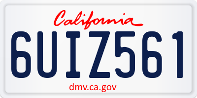 CA license plate 6UIZ561