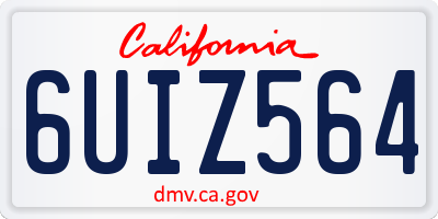 CA license plate 6UIZ564