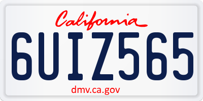 CA license plate 6UIZ565
