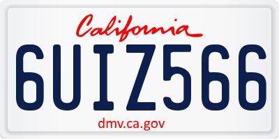 CA license plate 6UIZ566