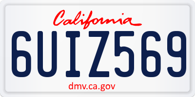 CA license plate 6UIZ569