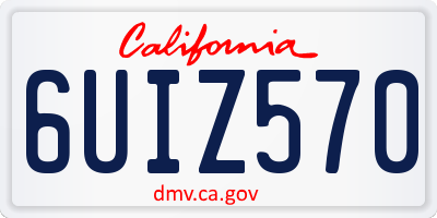 CA license plate 6UIZ570