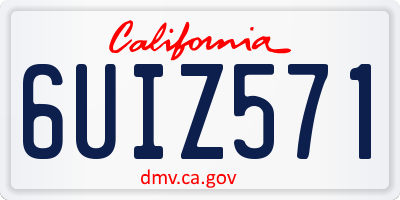 CA license plate 6UIZ571