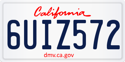 CA license plate 6UIZ572