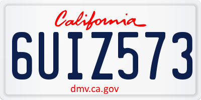 CA license plate 6UIZ573
