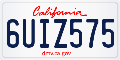 CA license plate 6UIZ575