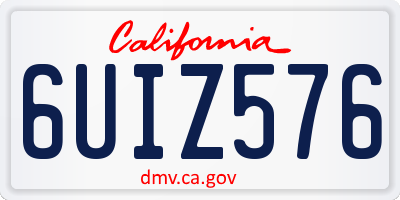 CA license plate 6UIZ576
