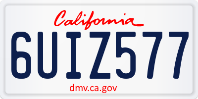 CA license plate 6UIZ577