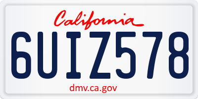CA license plate 6UIZ578