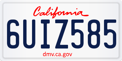 CA license plate 6UIZ585